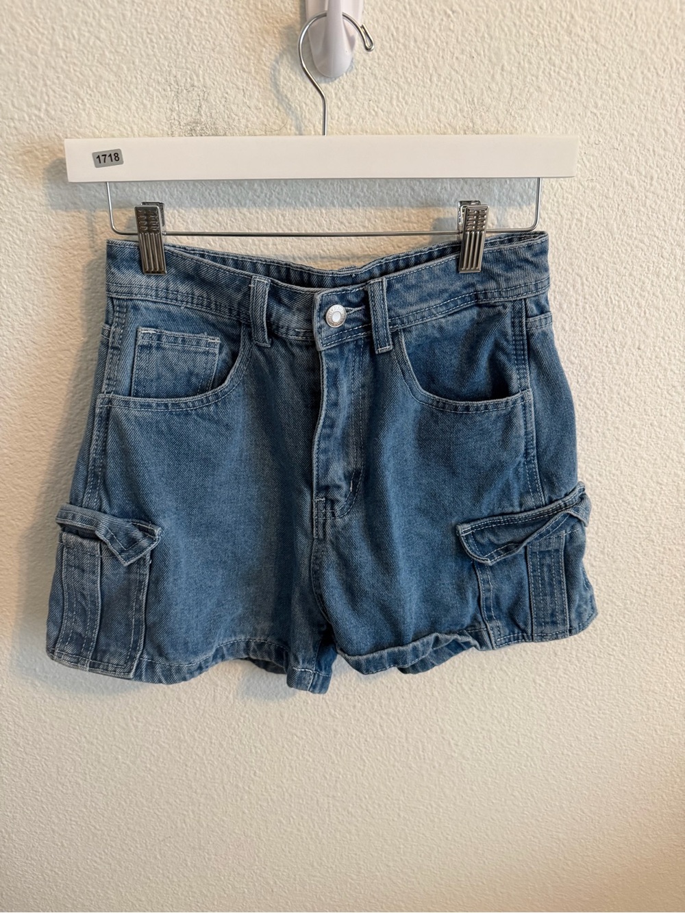 SHEIN Blue Denim Cargo Shorts